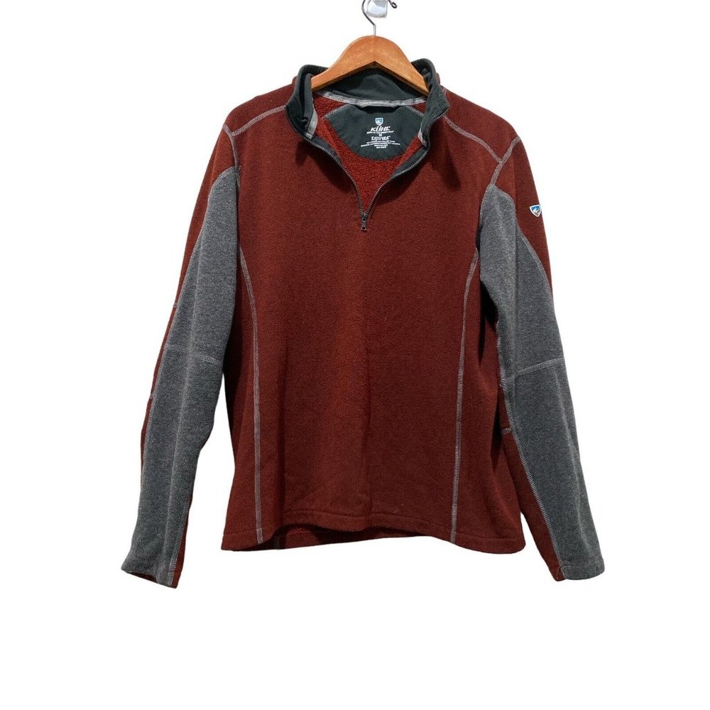 Kuhl Sweater Mens Medium Red Kashmira Quarter Zip Fleece Pullover Outdoors